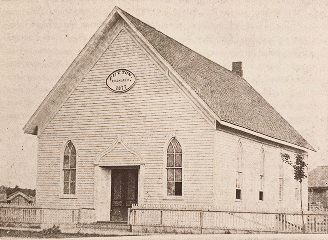 Sepia tone 1800s church